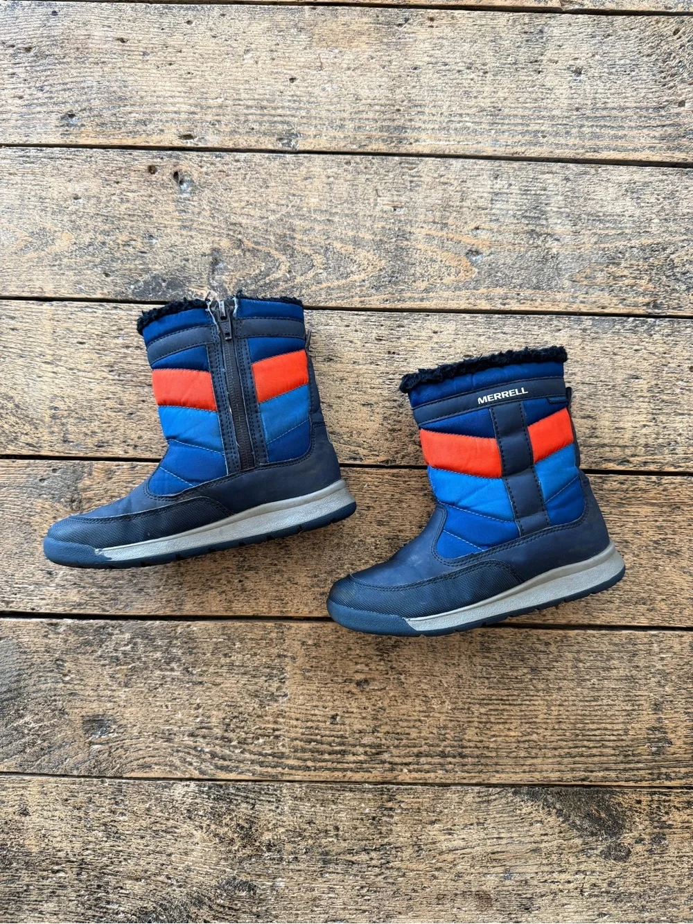 Merrell Kids' Blue and Red Insulated Winter Boots
